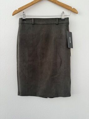 NWT Rokoko  Faux Suede Dark Green Skirt
